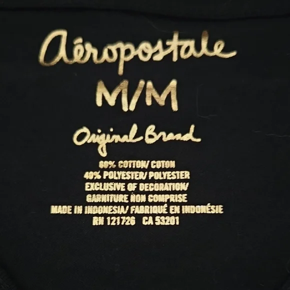 Aeropostale Black Short Sleeve Tee with Silver Accents - Picture 3 of 6